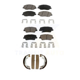 Front Rear Ceramic Brake Pads Parking Shoes Kit For Kia Sedona Hyundai Entourage