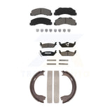 Front Rear Ceramic Brake Pads And Parking Shoes Kit For 2010-2011 Ford F-150