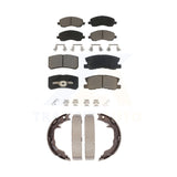 Front Rear Ceramic Brake Pads Parking Shoe Kit For Jeep Compass Patriot Chrysler