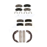 Front Rear Ceramic Brake Pads And Parking Shoe Kit For Mitsubishi Galant Eclipse