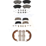 Front Rear Ceramic Brake Pads And Parking Shoes Kit For Toyota Camry Lexus ES300