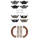 Front Rear Ceramic Brake Pads And Parking Shoes Kit For Mercury Mariner