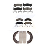 Front Rear Ceramic Brake Pads & Parking Shoes Kit For Chevrolet Express 2500 GMC
