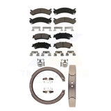 Front Rear Ceramic Brake Pads And Parking Shoes Kit For Cadillac DeVille DTS