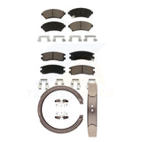 Front Rear Ceramic Brake Pads And Parking Shoes Kit For Cadillac DeVille