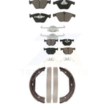 Front Rear Ceramic Brake Pads Parking Shoe Kit For BMW 335i xDrive X1 335d 335xi