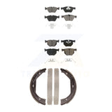 Front Rear Ceramic Brake Pads And Parking Shoes Kit For BMW 330i 330xi 335xi
