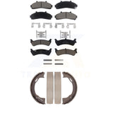 Front Rear Ceramic Brake Pads Parking Shoes Kit For Ford Ranger Explorer Mercury