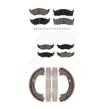 Front Rear Ceramic Brake Pads Parking Shoes Kit For Chrysler Dodge Intrepid 300M