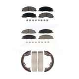 Front Rear Ceramic Brake Pads And Parking Shoes Kit For Ram 2500 3500 1500 Dodge