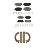 Front Rear Ceramic Brake Pads And Parking Shoes Kit For Kia Optima
