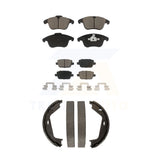 Front Rear Ceramic Brake Pads And Parking Shoes Kit For 2007-2009 Volvo S80 FWD