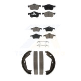 Front Rear Ceramic Brake Pads And Parking Shoes Kit For Volvo S80 XC70