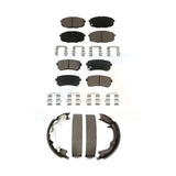 Front Rear Ceramic Brake Pads And Parking Shoes Kit For 2010-2013 Kia Forte Koup