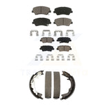 Front Rear Ceramic Brake Pads And Parking Shoes Kit For 2014-2014 Kia Forte Koup