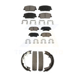 Front Rear Ceramic Brake Pads And Parking Shoes Kit For 2014-2014 Kia Forte Koup