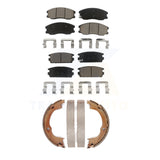 Front Rear Ceramic Brake Pads Parking Shoes Kit For Chevrolet Equinox Saturn Vue