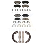 Front Rear Ceramic Brake Pads And Parking Shoes Kit For Nissan Rogue Sentra Juke