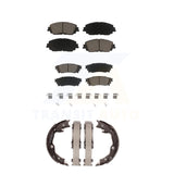 Front Rear Ceramic Brake Pads And Parking Shoes Kit For Toyota Camry