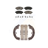 Front Rear Ceramic Brake Pads And Drum Shoes Kit For Toyota Corolla Geo Prizm