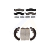 Front Rear Ceramic Brake Pads And Drum Shoes Kit For Dodge Ram 3500 Van