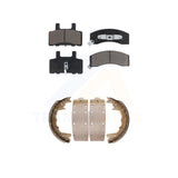 Front Rear Ceramic Brake Pads And Drum Shoes Kit For Dodge Ram 2500