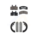 Front Rear Ceramic Brake Pads & Drum Shoe Kit For Chevrolet Dodge Ram 2500 K2500