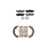 Front Rear Ceramic Brake Pads And Drum Shoes Kit For 2003 Dodge Ram 1500 Van