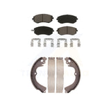 Front Rear Ceramic Brake Pads Drum Shoes Kit For Subaru Forester Impreza Outback