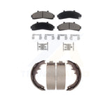 Front Rear Ceramic Brake Pads & Drum Shoes Kit For Ford Ranger Mazda B3000 B2300
