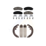 Front Rear Ceramic Brake Pads & Drum Shoes Kit For Ford Ranger Mazda B2300 B3000