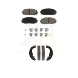 Front Rear Ceramic Brake Pads And Drum Shoes Kit For Toyota Yaris