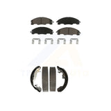 Front Rear Ceramic Brake Pads And Drum Shoes Kit For 2008-2011 Ford Focus