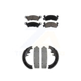 Front Rear Ceramic Brake Pads & Drum Shoes Kit For Chevrolet GMC C20 K2500 C2500