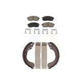 Front Rear Ceramic Brake Pads And Drum Shoes Kit For Nissan Sentra Versa Cube