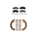 Front Rear Ceramic Brake Pads And Drum Shoes Kit For Chrysler Sebring Mitsubishi