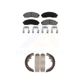 Front Rear Ceramic Brake Pads & Drum Shoe Kit For 01-02 Ford Explorer Sport Trac