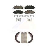 Front Rear Ceramic Brake Pads And Drum Shoes Kit For Ford F-150