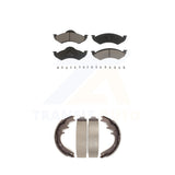 Front Rear Ceramic Brake Pads & Drum Shoe Kit For 2000-2002 Dodge Dakota Durango