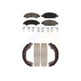Front Rear Ceramic Brake Pads And Drum Shoe Kit For Chevrolet Silverado 1500 GMC