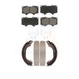 Front Rear Ceramic Brake Pads And Drum Shoes Kit For Toyota Tundra
