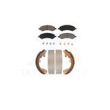 Front Rear Ceramic Brake Pads & Drum Shoe Kit For Dakota Dodge Mitsubishi Raider