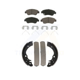 Front Rear Ceramic Brake Pads And Drum Shoes Kit For Honda Civic