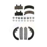 Front Rear Ceramic Brake Pads And Drum Shoes Kit For Chevrolet K1500 Suburban