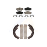 Front Rear Ceramic Brake Pads & Drum Shoes Kit For 2005-2006 Toyota Camry SE/XLE