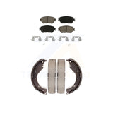 Front Rear Ceramic Brake Pads And Drum Shoes Kit For Toyota Camry