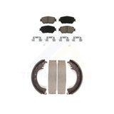 Front Rear Ceramic Brake Pads And Drum Shoes Kit For Toyota Camry