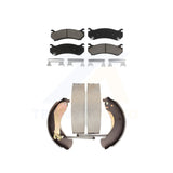 Front Rear Ceramic Brake Pads And Drum Shoe Kit For Chevrolet Silverado 1500 GMC
