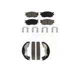 Front Rear Ceramic Brake Pads And Drum Shoes Kit For Hyundai Accent Kia Rio Rio5