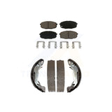 Front Rear Ceramic Brake Pads And Drum Shoe Kit For 2009 Hyundai Elantra Touring
